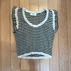 Knit Green and Cream Striped Tank
